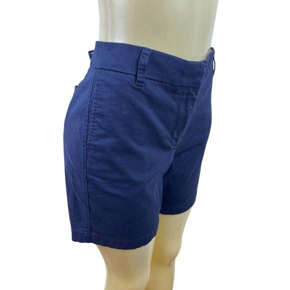 J. Crew Womens Navy Chino Shorts Mid-Rise Tailored Fit Size 10 - Picture 2 of 8
